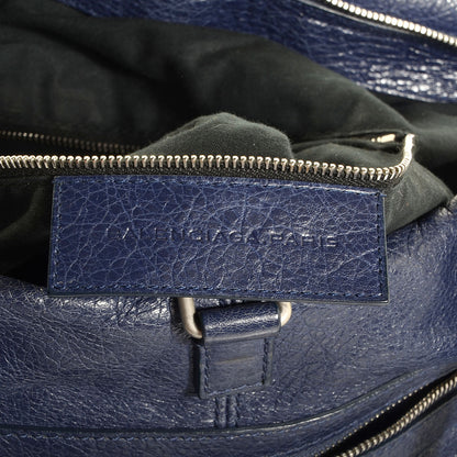 Balenciaga Agneau Classic Hardware Small Squash Duffel Bag Bleu Nuit 7 of 10