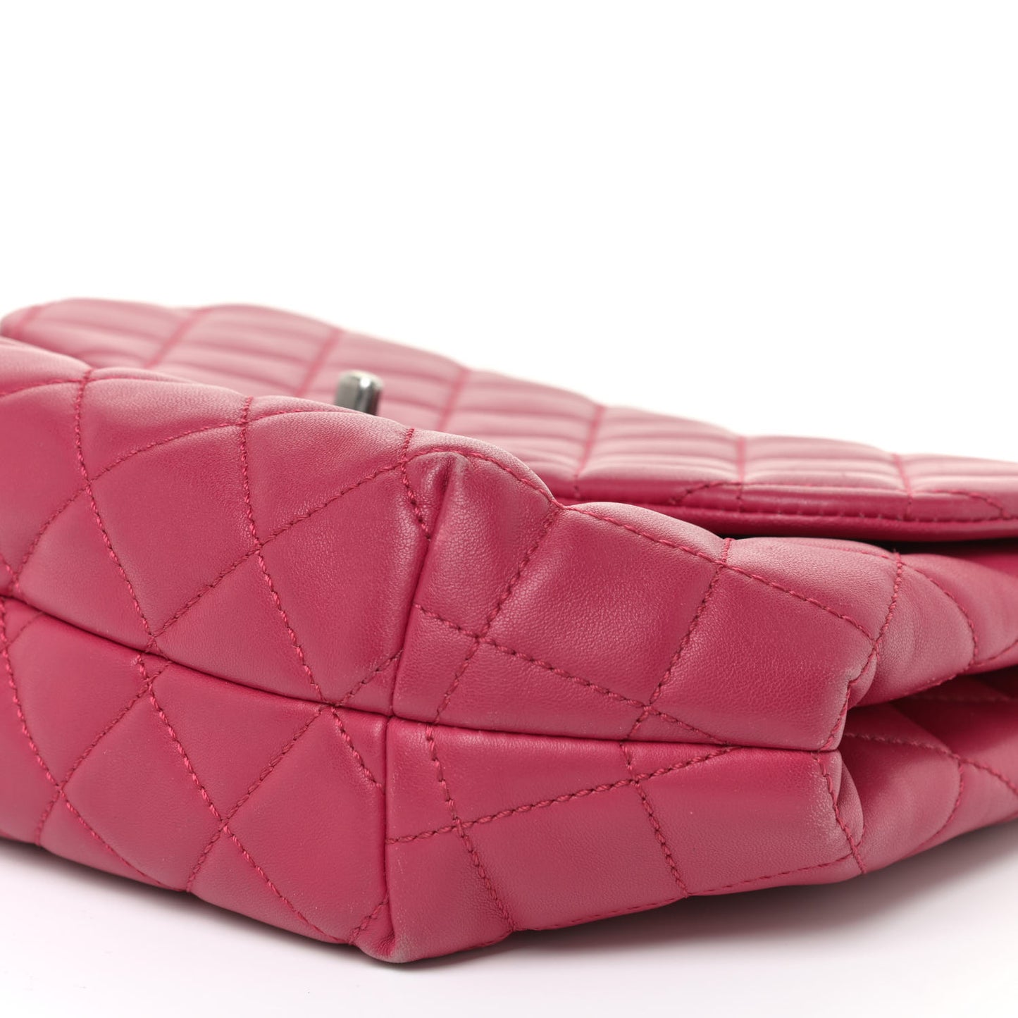Lambskin Quilted Large Daily Supple Flap Dark Pink