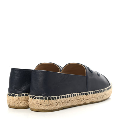 Chanel Lambskin CC Espadrilles 39 Navy Black 4 of 14