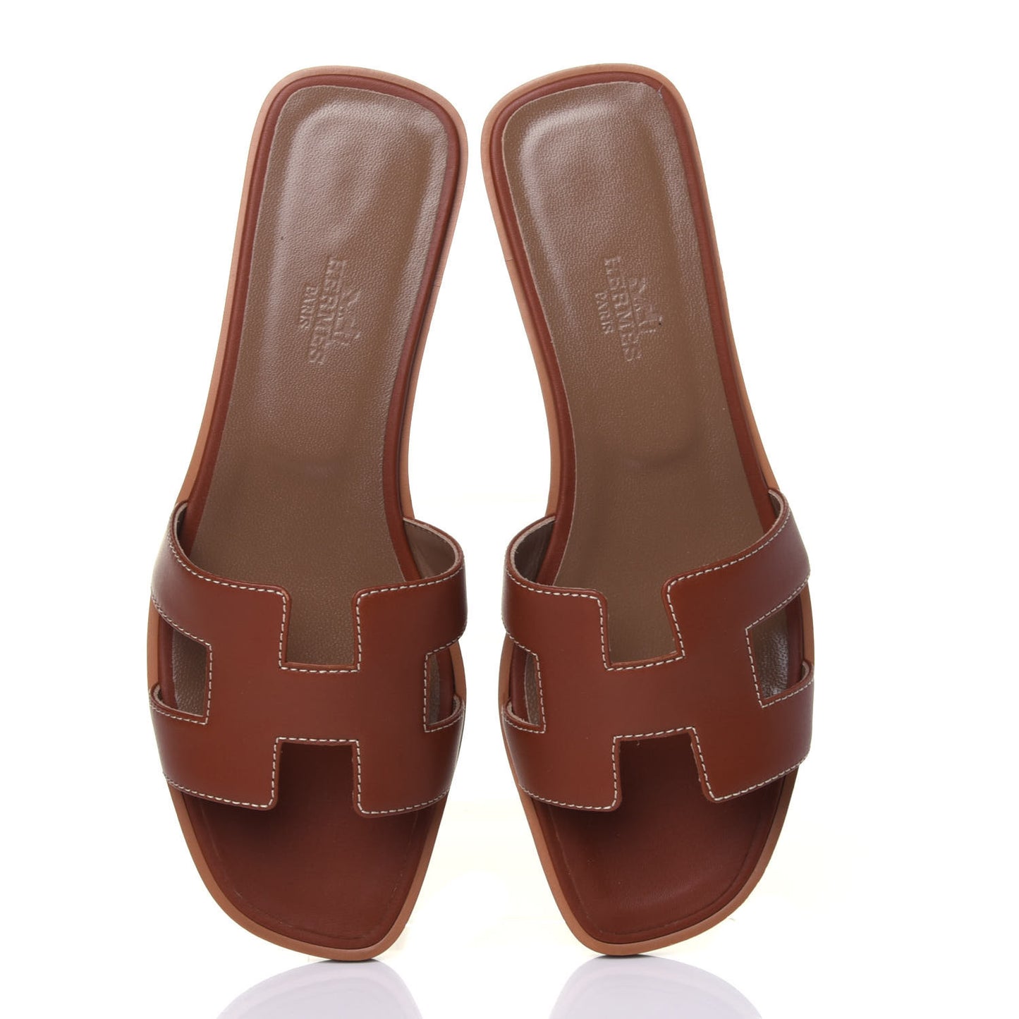 Box Calfskin Oran Sandals 37.5 Gold
