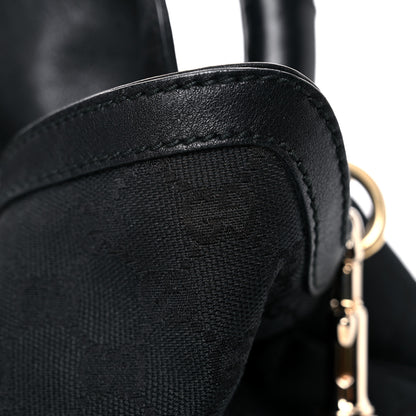 Gucci Monogram Medium Indy Top Handle Hobo Black 14 of 14