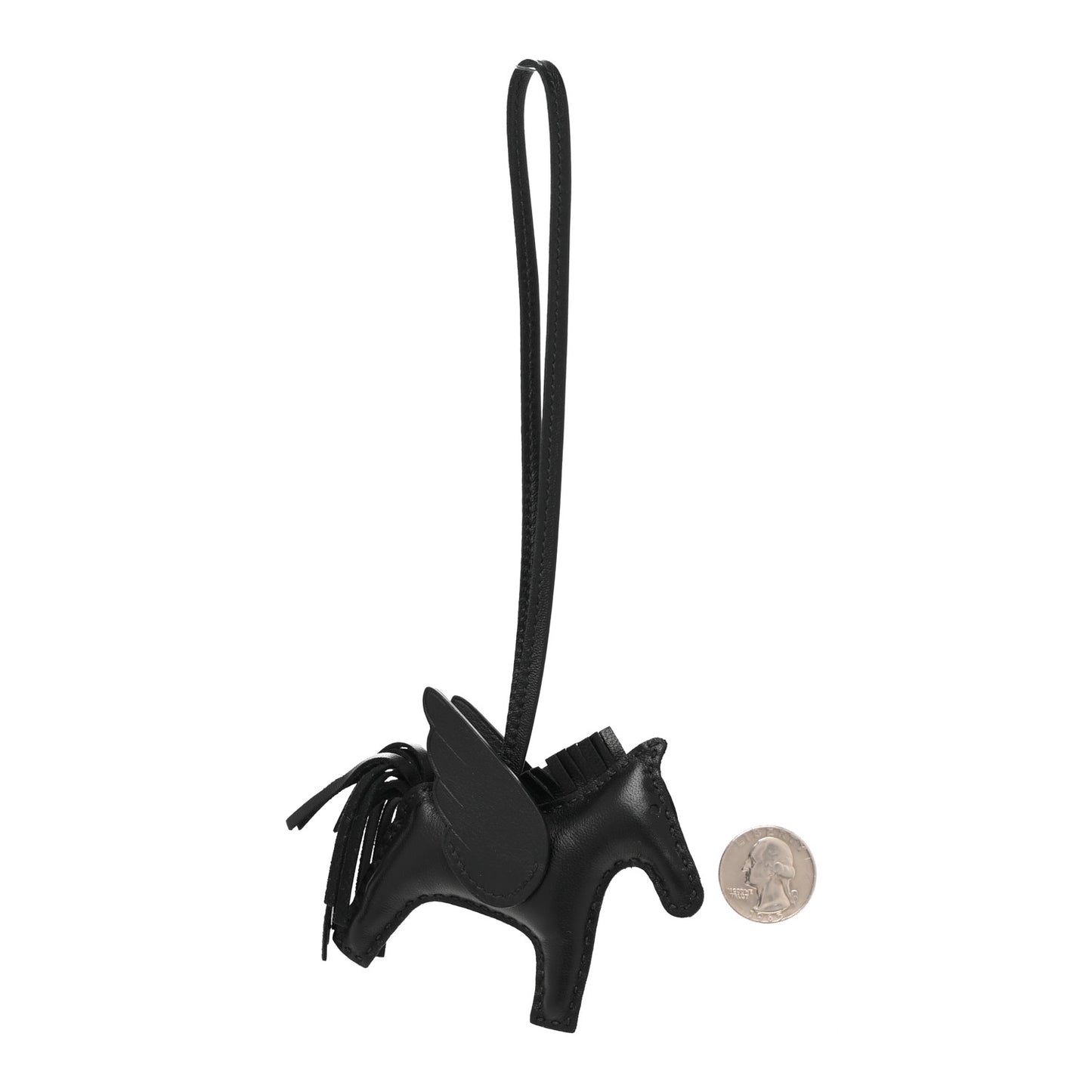 Milo Lambskin Grigri Rodeo Pegase Horse Bag Charm PM So Black