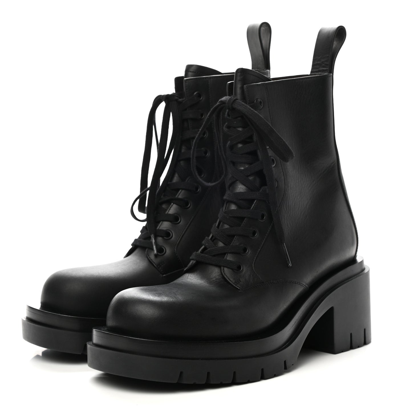 Calfskin The Lug Lace Up 30/70mm Ankle Boots 38 Black