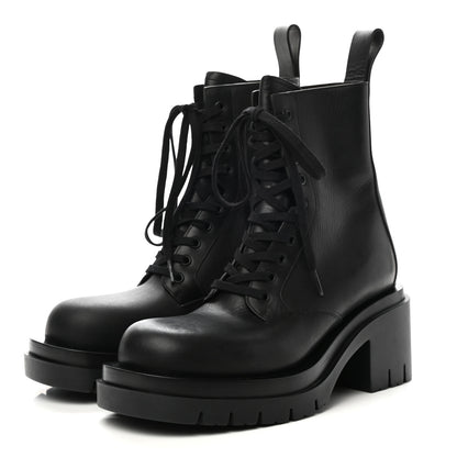 Bottega Veneta Calfskin The Lug Lace Up 30/70mm Ankle Boots 38 Black 3 of 8