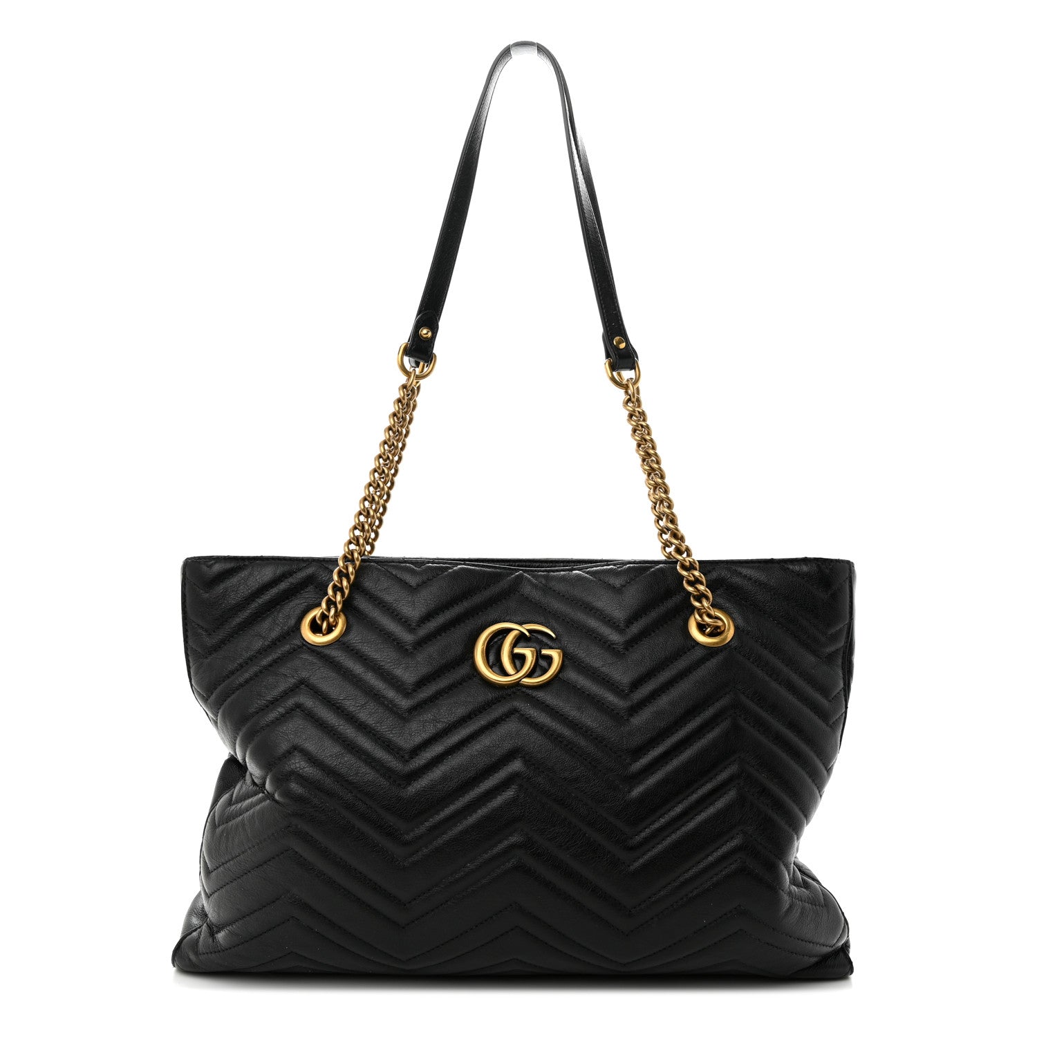 Gucci Vintage Calfskin Matelasse Medium GG Marmont Slim Tote Black 1 of 12