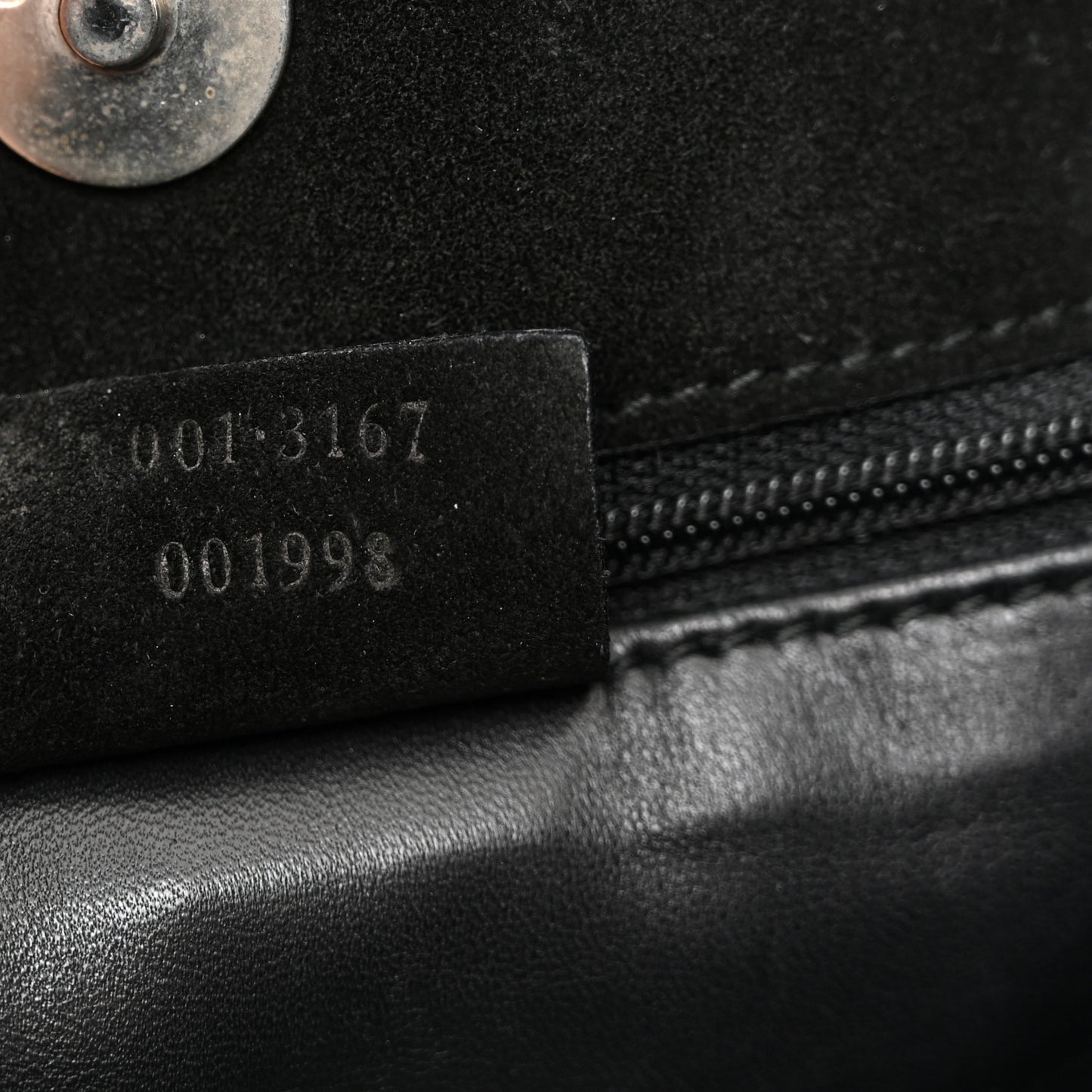 Suede Logo Shoulder Bag Black