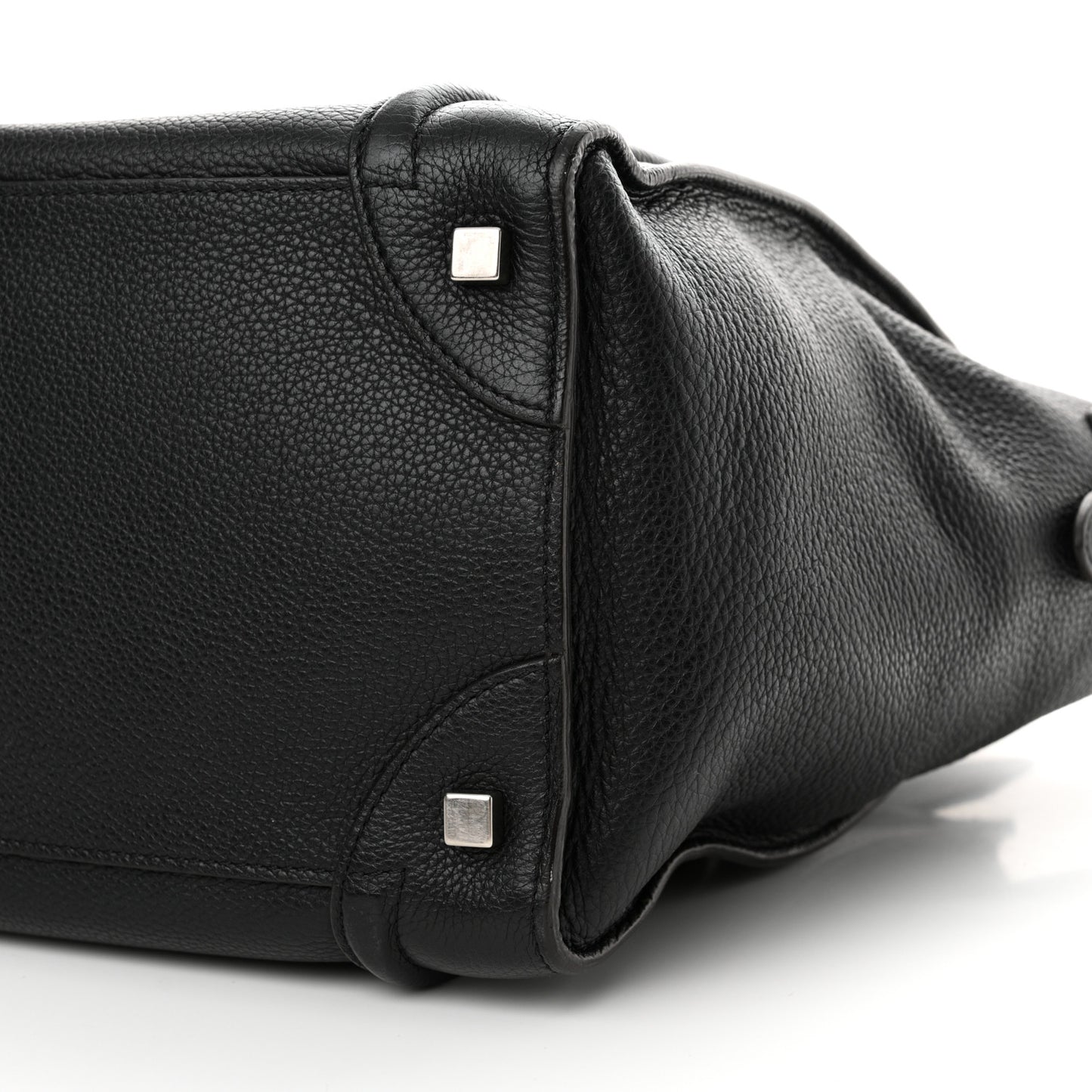 Drummed Calfskin Mini Luggage Black