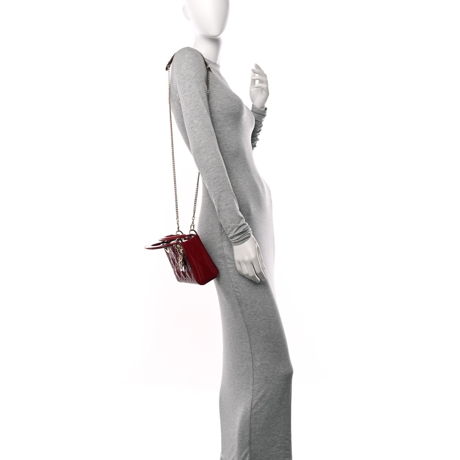 Christian Dior Patent Cannage Mini Lady Dior Red 2 of 10