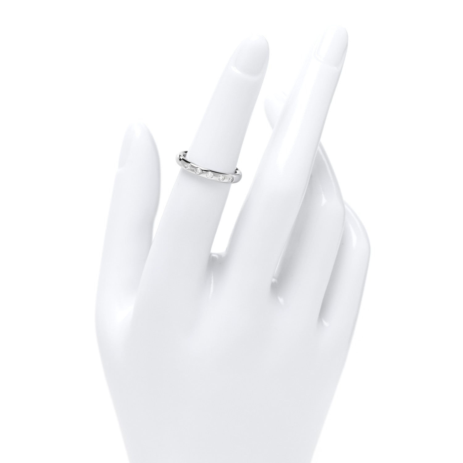 Tiffany Platinum Diamond Elsa Peretti Stacking Band Ring 49 5 2 of 5