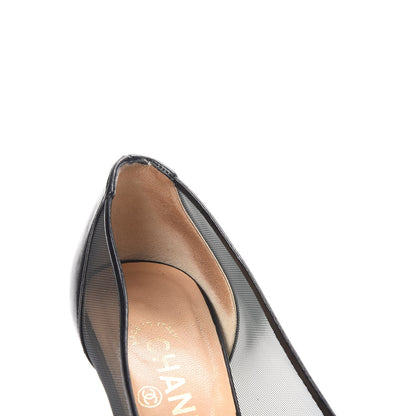 Chanel Lambskin Mesh CC Kitten Heels Pumps 38 Black 12 of 17