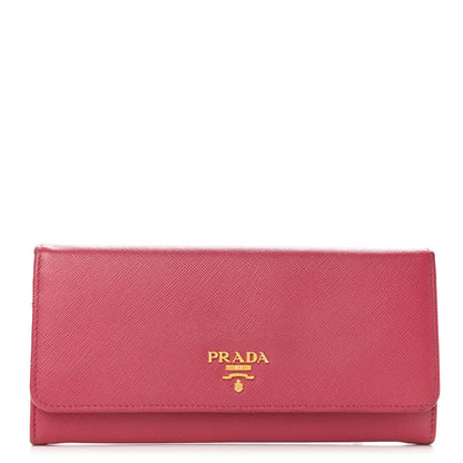 Prada Saffiano Metal Flap Wallet Peonia 1 of 12