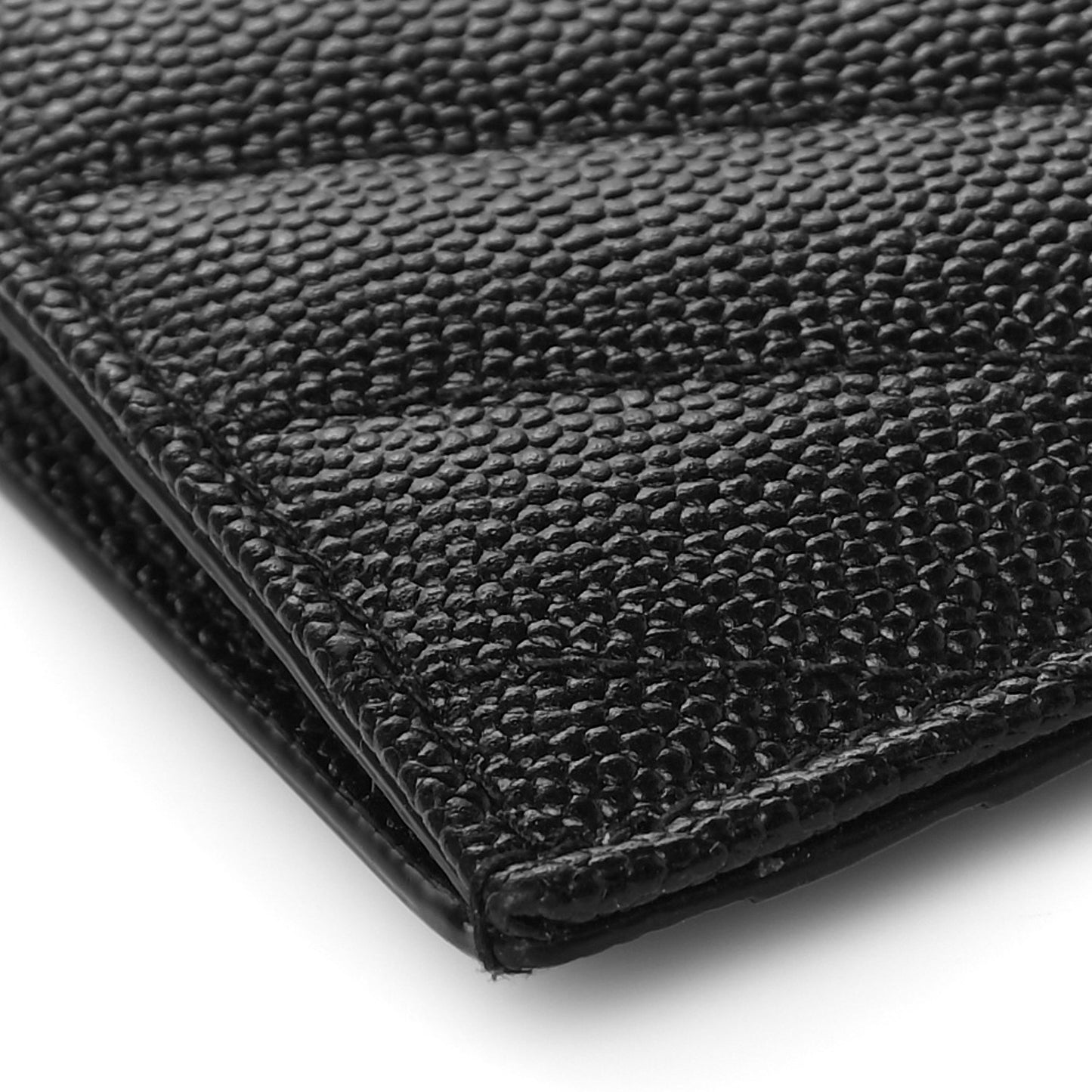 Grain De Poudre Matelasse Chevron Monogram Fragments Zippered Card Case Black