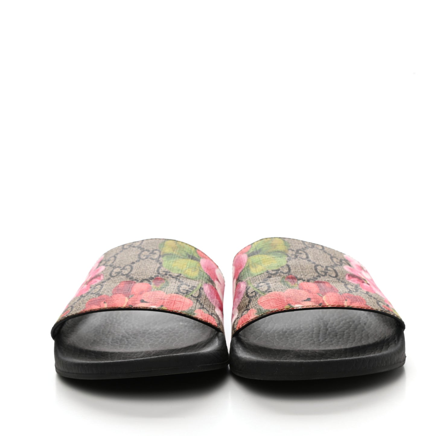 GG Supreme Monogram Blooms Slide Sandals 37 Beige Multicolor