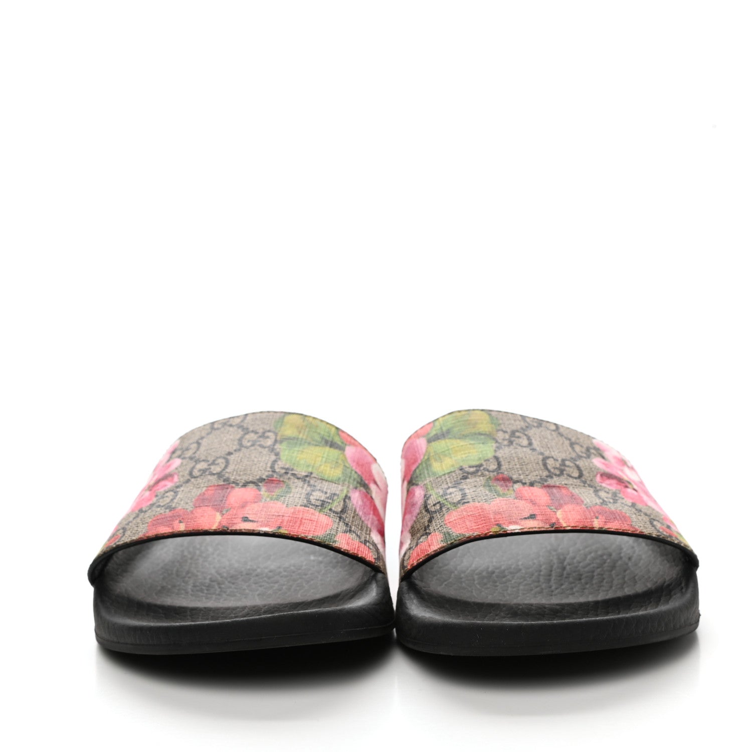 Gucci GG Supreme Monogram Blooms Slide Sandals 37 Beige Multicolor 2 of 7