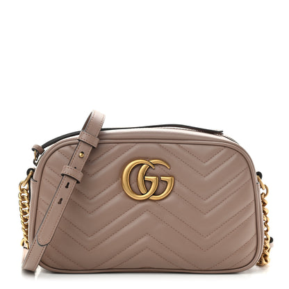 Gucci Calfskin Matelasse Small GG Marmont Chain Shoulder Bag Porcelain Rose 1 of 9