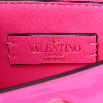 Valentino Garavani Patent Monochrome Vlogo Plaque Fold Over Wallet On Chain Pink PP 6 of 9