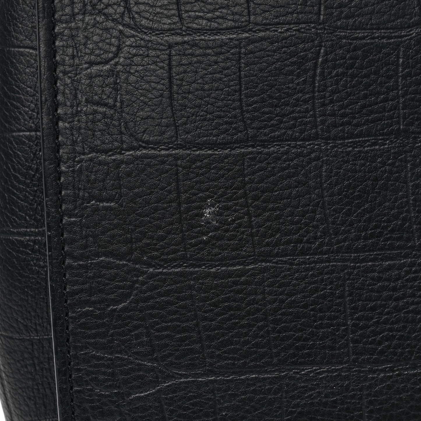 Calfskin Crocodile Embossed Medium Phantom Luggage Black
