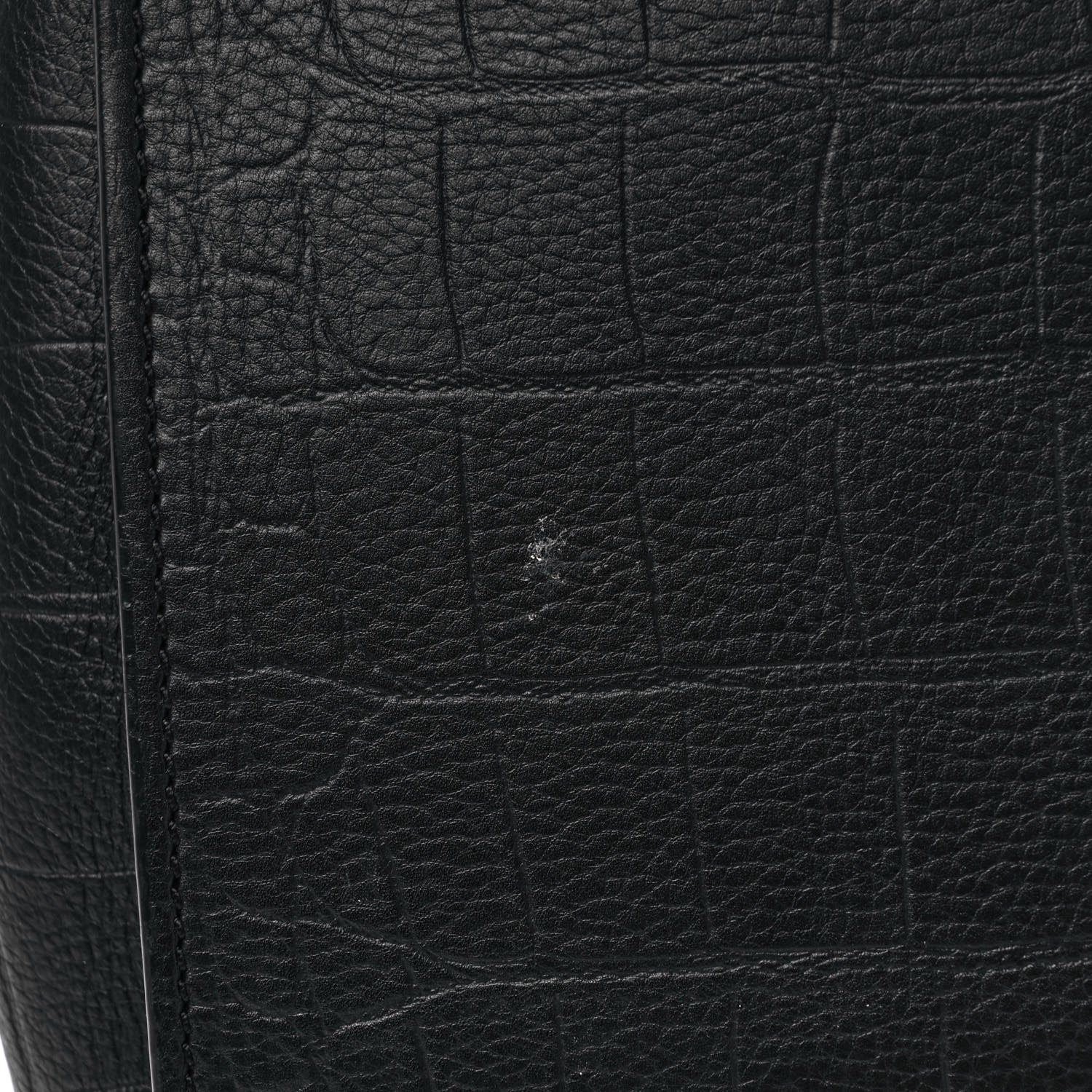 Celine Calfskin Crocodile Embossed Medium Phantom Luggage Black 11 of 11