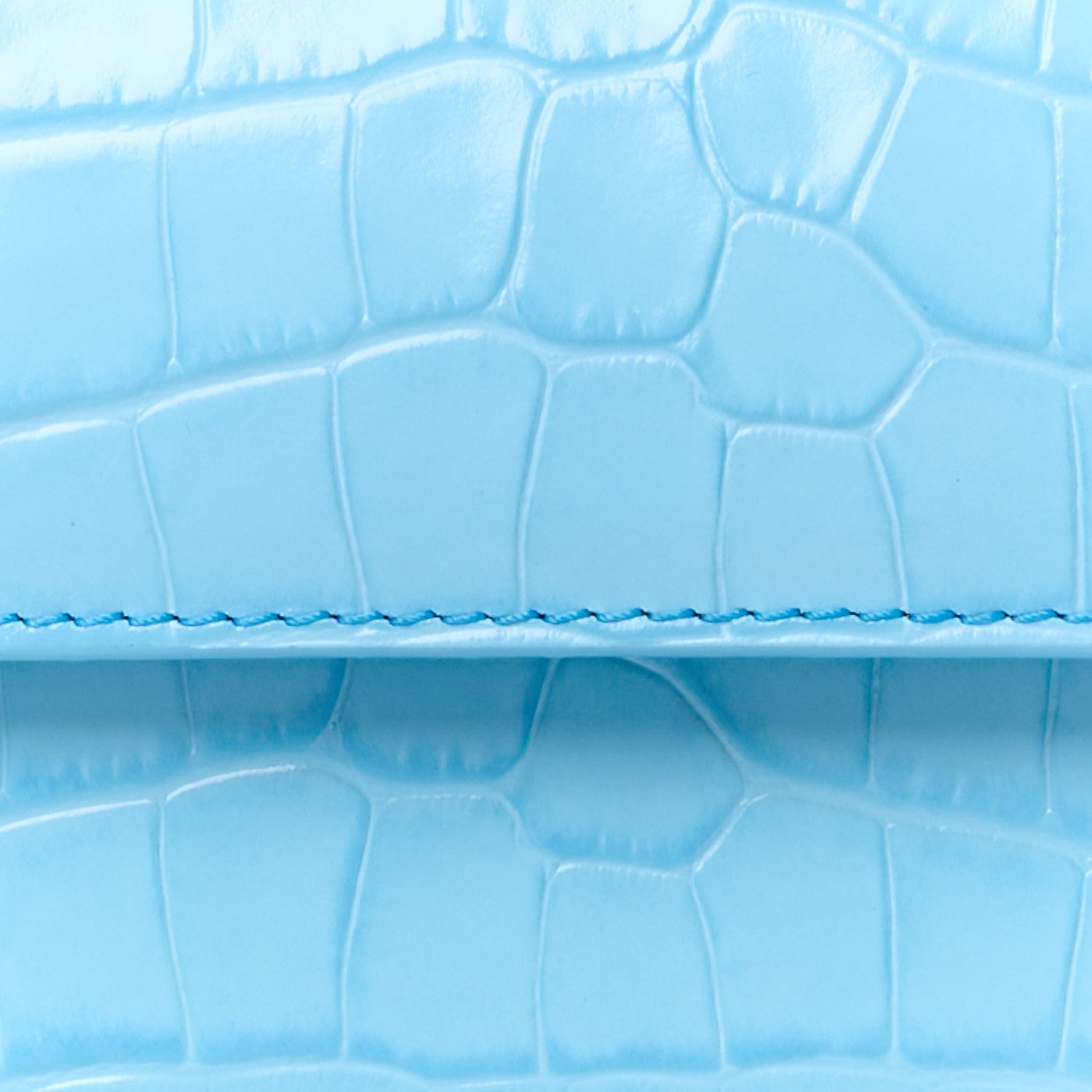 Jacquemus Calfskin Crocodile Embossed Le Chiquito Long Pale Blue 8 of 10