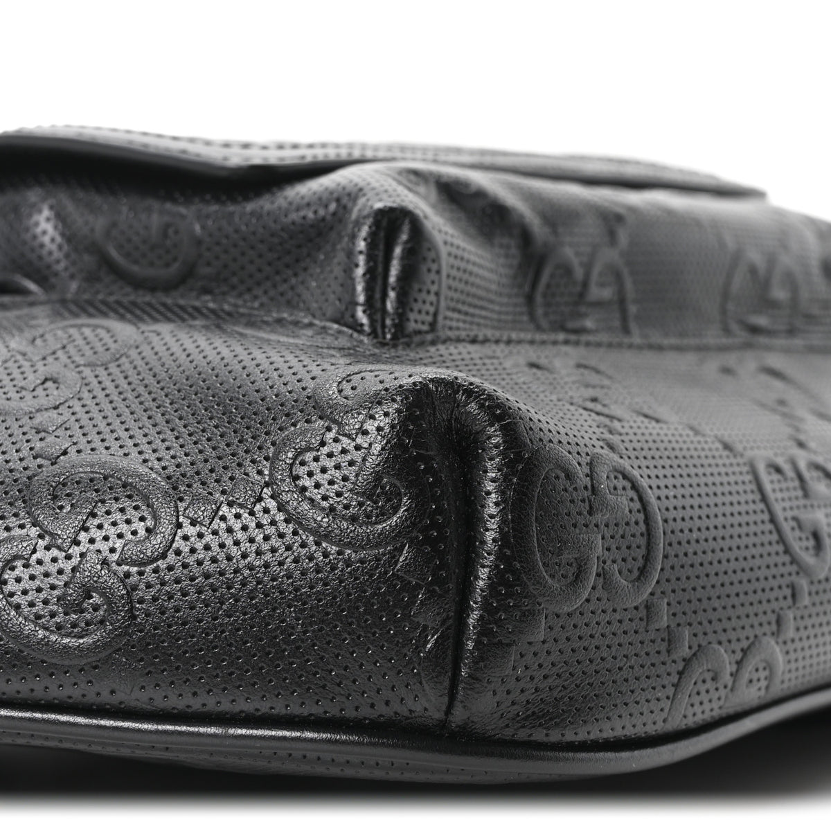Gucci Calfskin GG Tennis Embossed Pocket Belt Bag Black 9 of 10