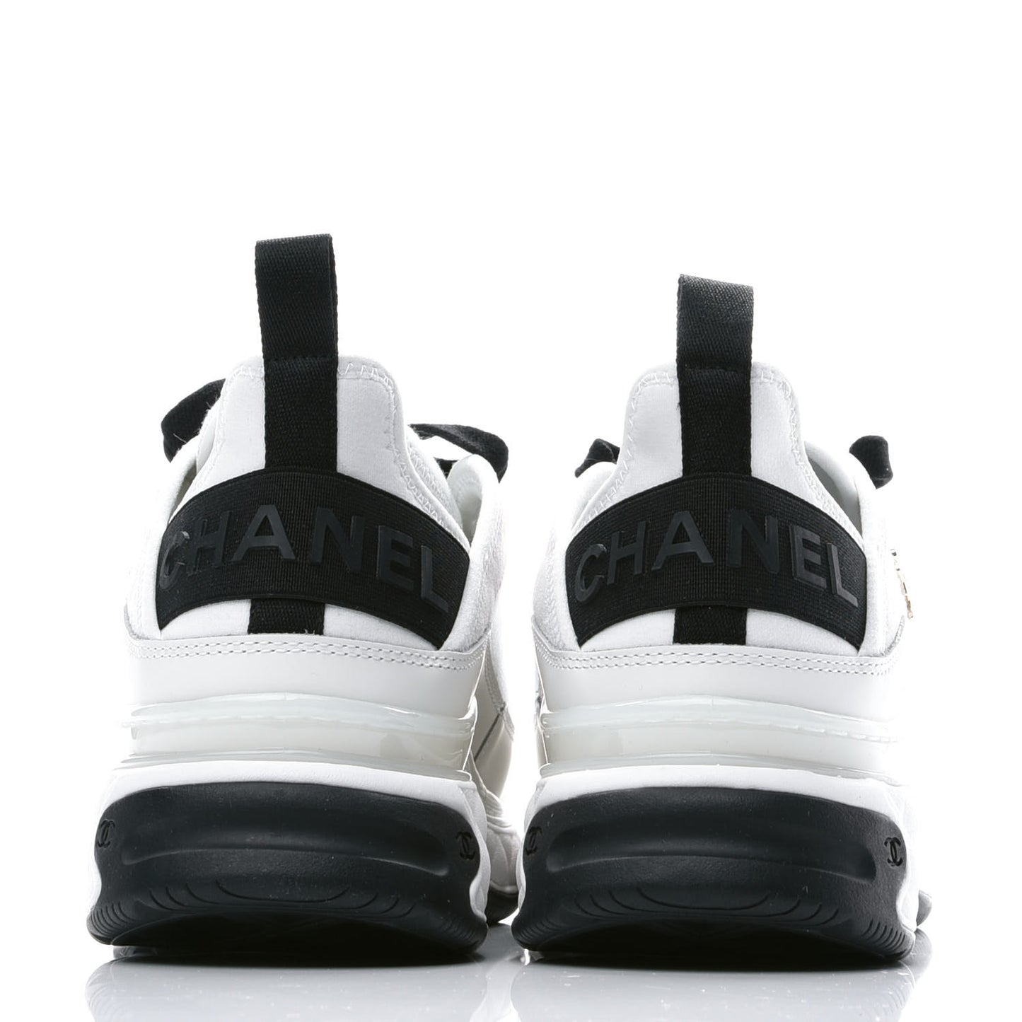 Velvet Calfskin Mixed Fibers CC Sneakers 38 Ivory Black