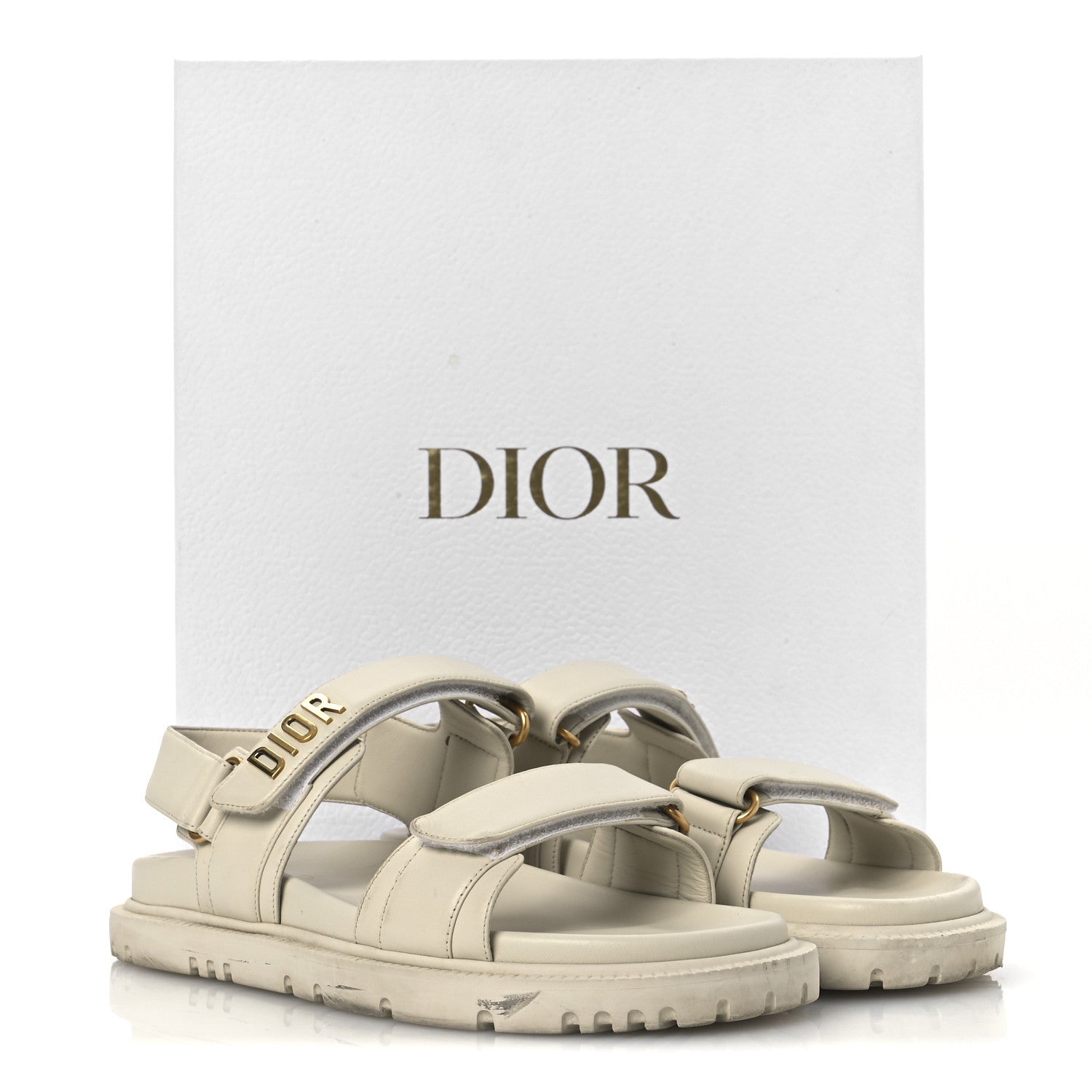 Christian Dior Lambskin Dioract 10mm Slide Sandals 40 Off White 15 of 15