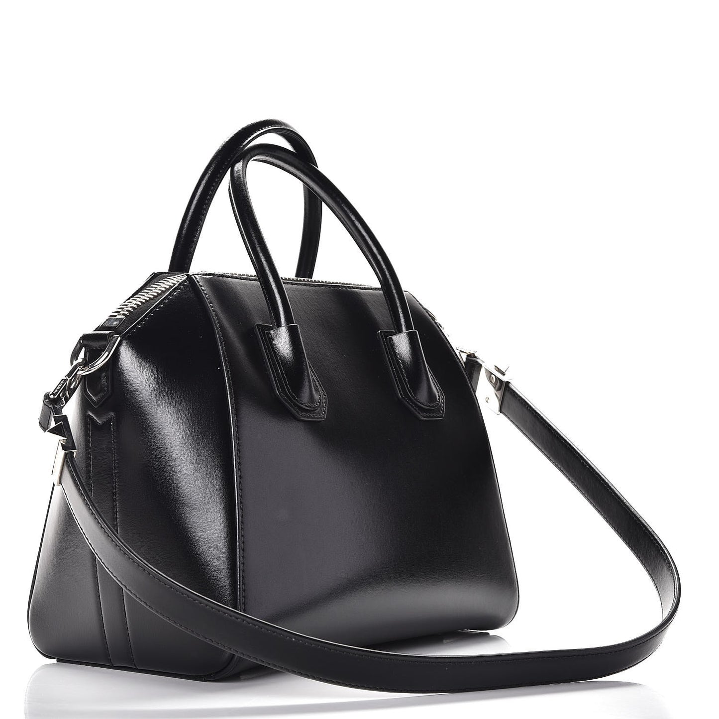 Shiny Lord Calfskin Small Antigona Black