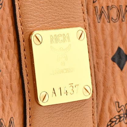 MCM Visetos Medium Liz Reversible Shopper Tote Cognac 10 of 24