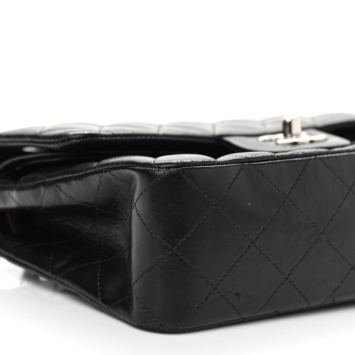 Lambskin Quilted Small Double Flap Black