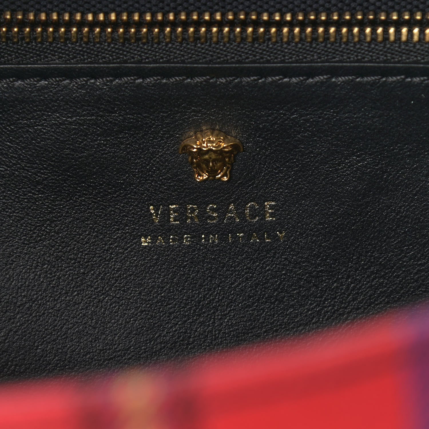 Versace Vitello Tartan Medium Baroque Palazzo Empire Bag Black Rosso 6 of 9