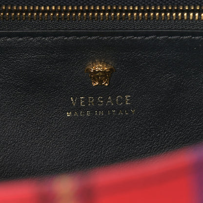 Versace Vitello Tartan Medium Baroque Palazzo Empire Bag Black Rosso 6 of 9