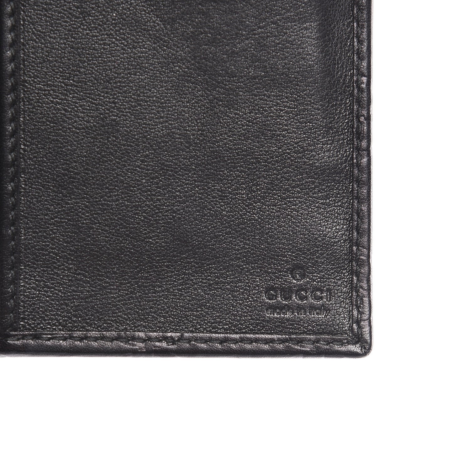 Guccissima Margaux Calfskin Metal Bar Chain Wallet Black