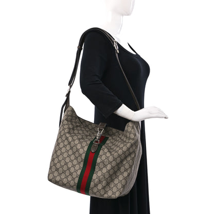 Gucci GG Supreme Monogram Calfskin Web Small Jackie 1961 Shoulder Bag Beige Brown Sugar 2 of 13