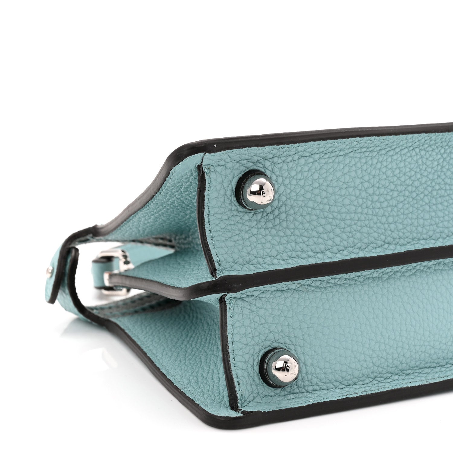 Fendi Cuoio Romano Nappa Intreccio FF Petite Peekaboo I SEE U Satchel Aquifer 8 of 9