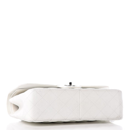 Chanel Caviar Quilted Jumbo Double Flap White 5 of 16