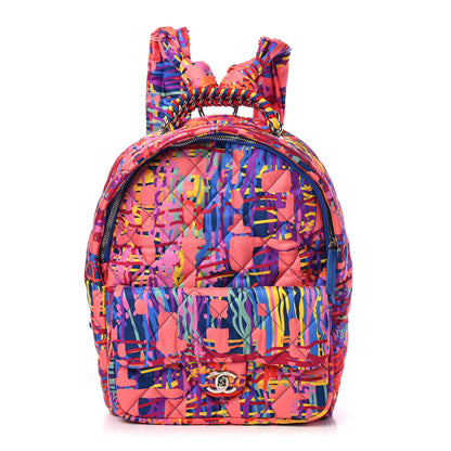 Chanel Foulard Fabric Quilted Printed Backpack Pink 1 of 5