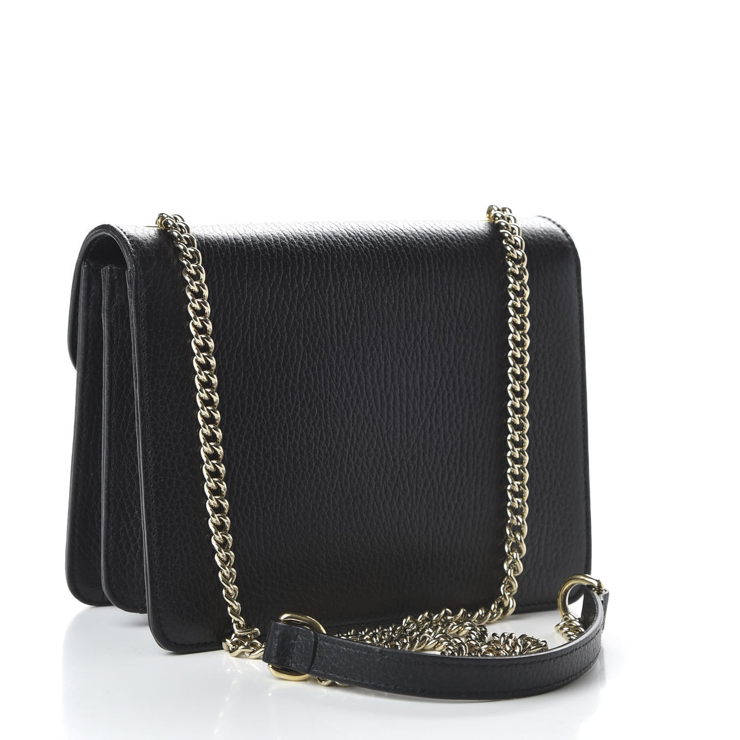 Dollar Calfskin Small Interlocking G Shoulder Bag Black