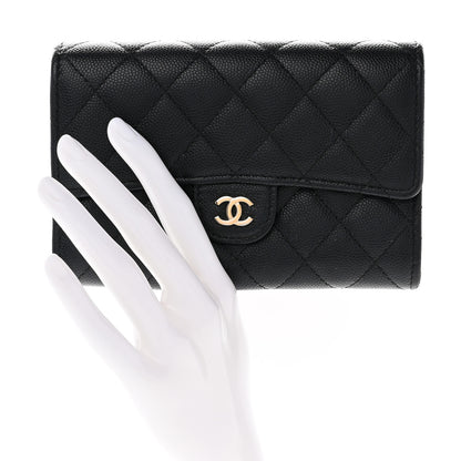 Chanel Caviar Quilted Medium Flap Wallet Black 2 of 9