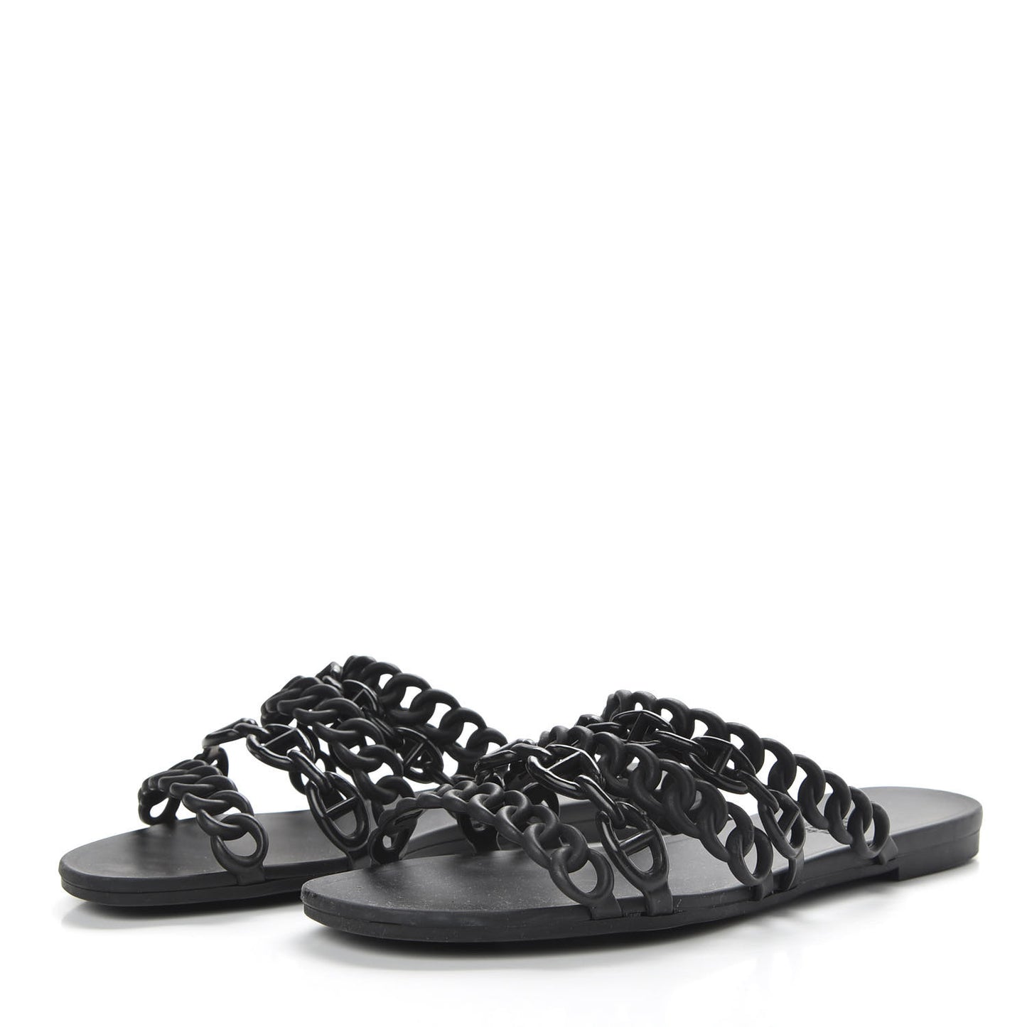 Rubber Chaine d'Ancre Nude Sandals 36 Black