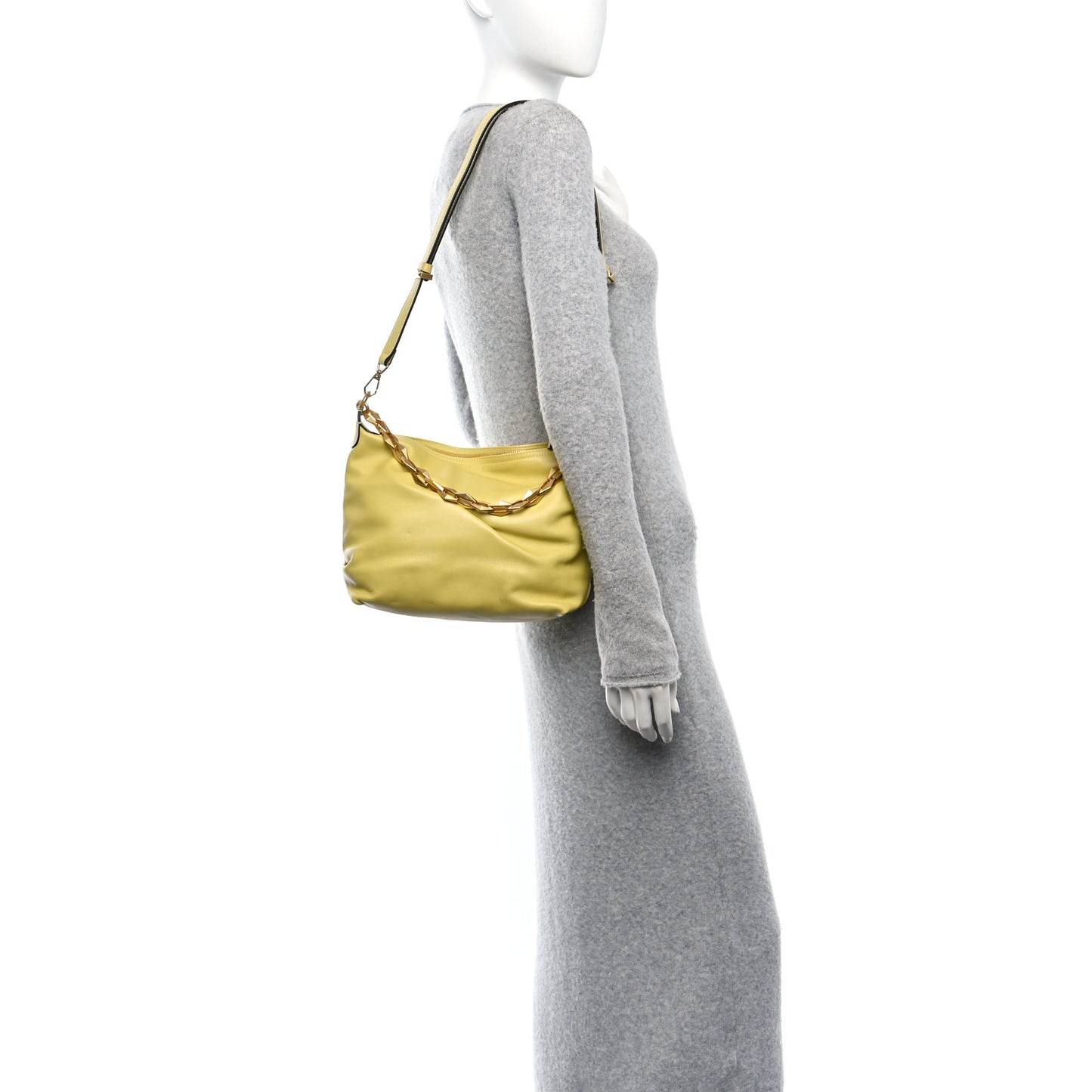 Soft Calfskin Diamond Hobo Yellow