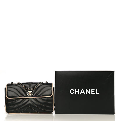 Chanel Lambskin Quilted Single Flap Bag Black Beige 25 of 25