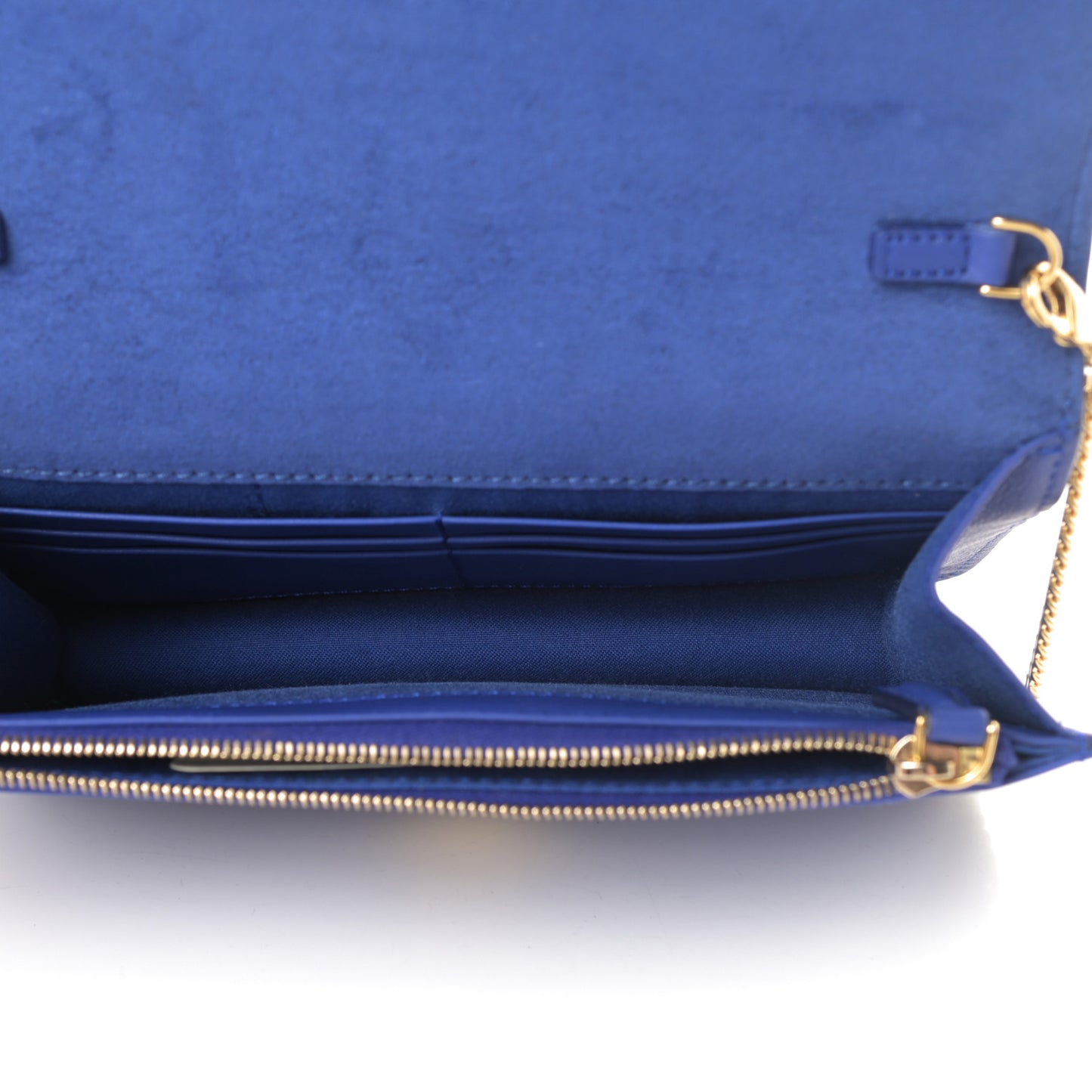 Vitello Flamingo Tube Wallet on Chain Blue Neon