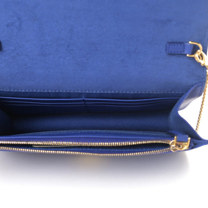 Fendi Vitello Flamingo Tube Wallet on Chain Blue Neon 5 of 12