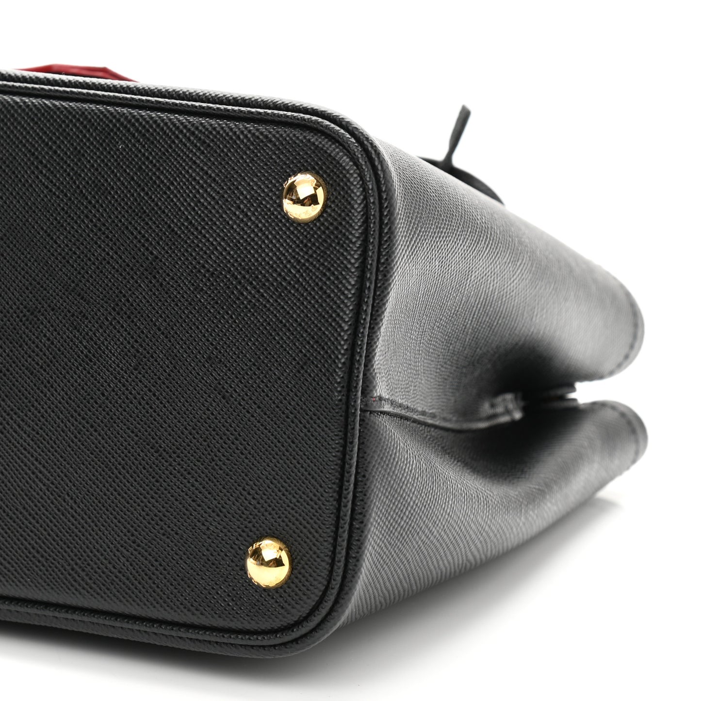 Saffiano Cuir Small Double Bag Black Fuoco