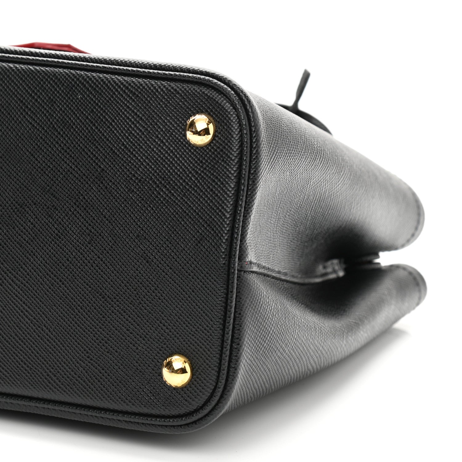 Prada Saffiano Cuir Small Double Bag Black Fuoco 10 of 10