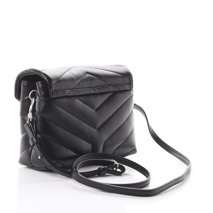 Saint Laurent Calfskin Y Quilted Monogram Toy Loulou Crossbody Bag Black 2 of 8