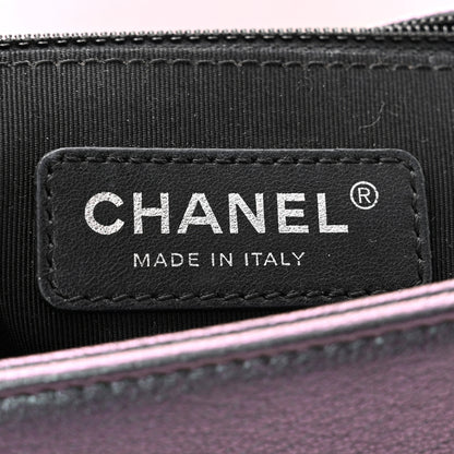 Chanel Iridescent Goatskin Quilted New Medium Boy Flap Purple 7 of 10