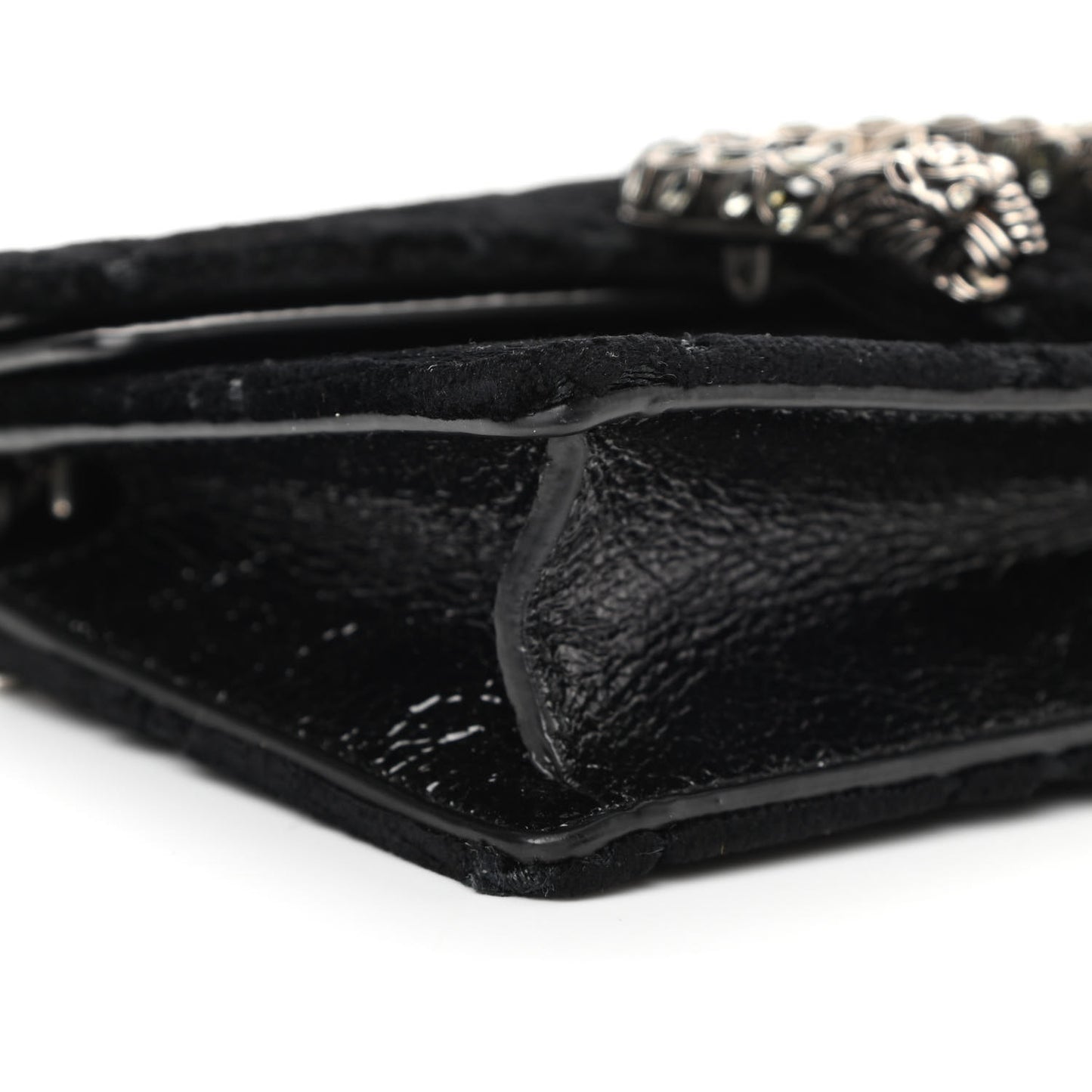 Velvet GG Monogram Super Mini Dionysus Shoulder Bag Black
