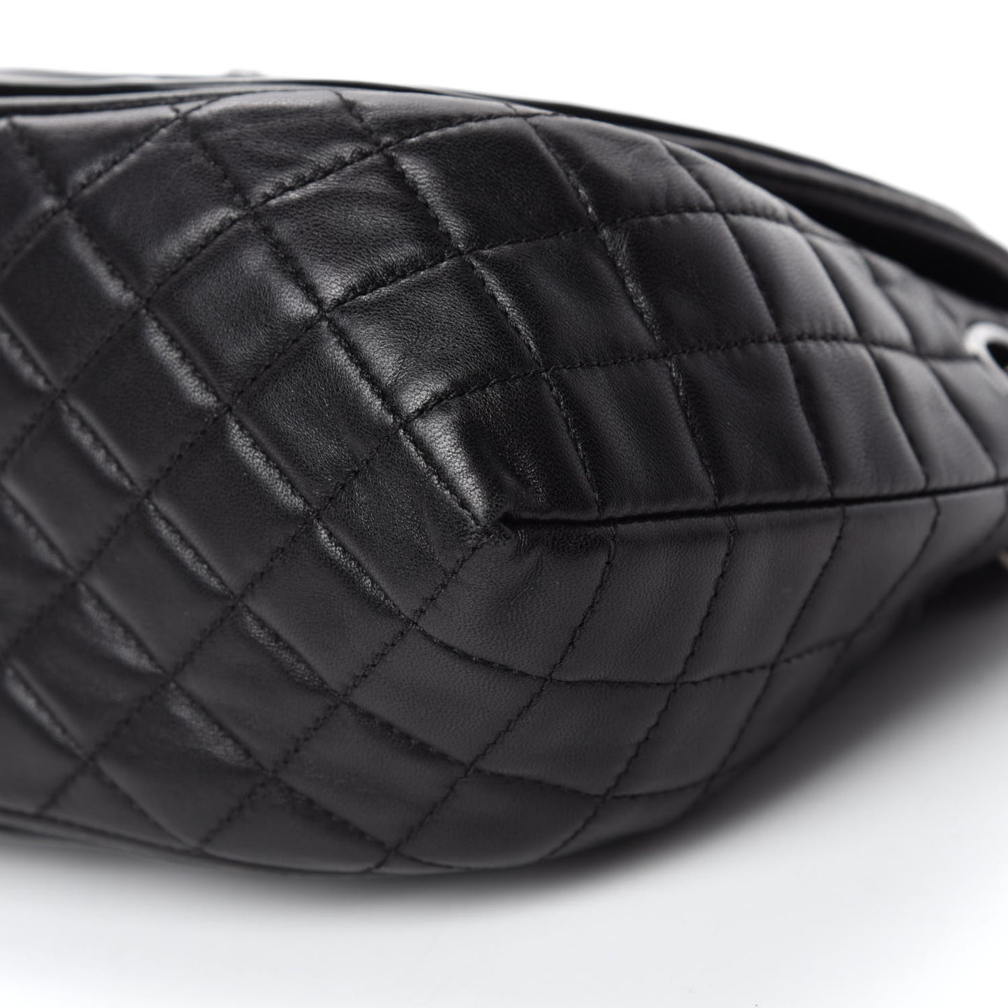 Lambskin Patent Classic Twist Crescent Flap Bag Black