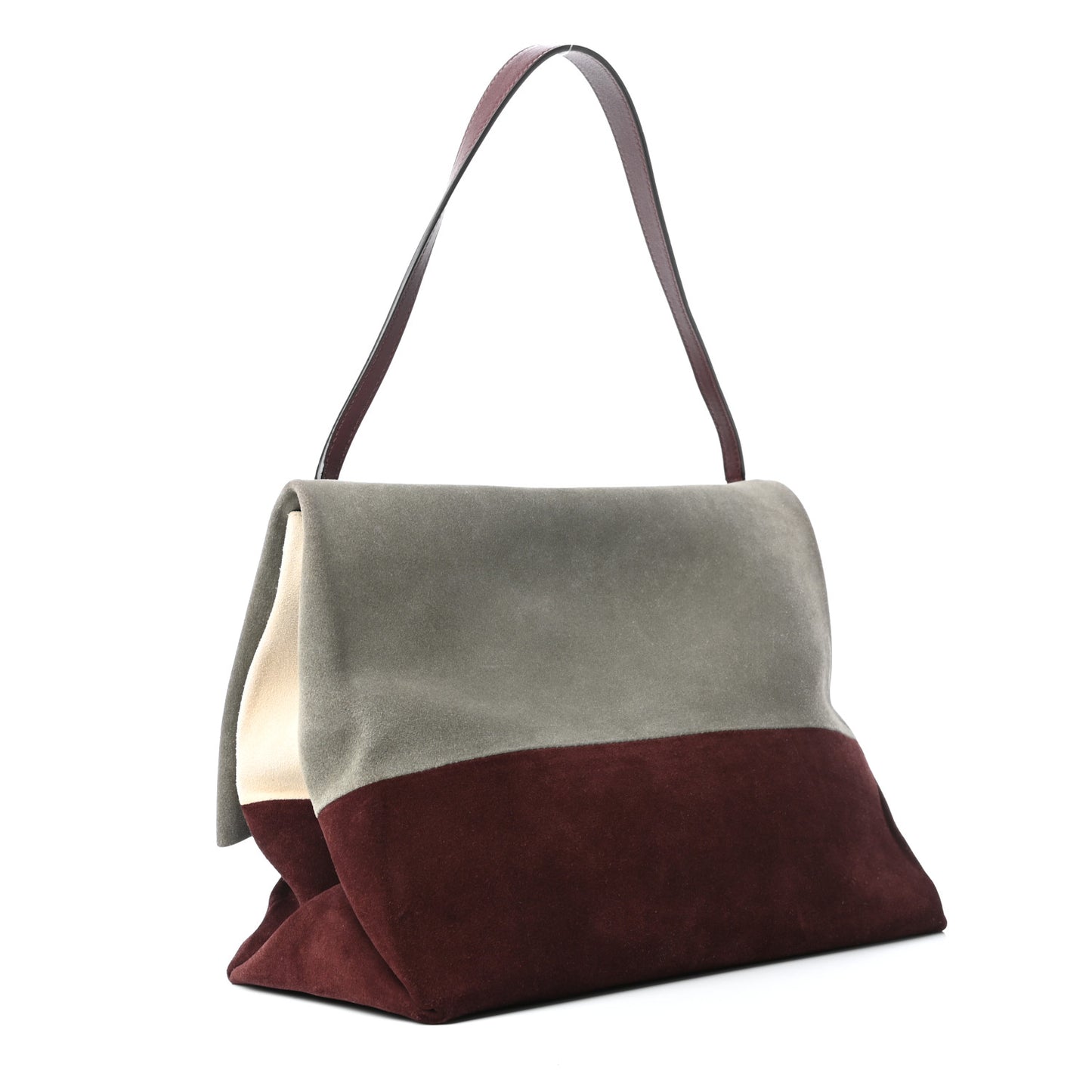 Suede All Soft Shoulder Bag Smoke Burgundy